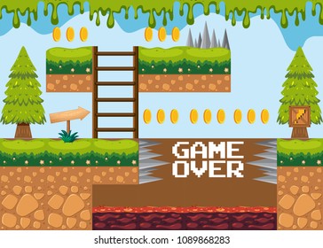 A Forest Jumping Game Template  illustration