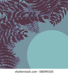 Forest jungle foliage leaves background with sunset vector