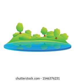 Forest lake icon. Cartoon of forest lake vector icon for web design isolated on white background
