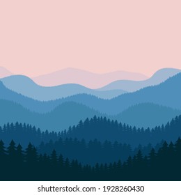 Forest landscape background vector design illustration