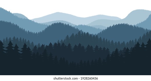 Forest landscape background vector design illustration