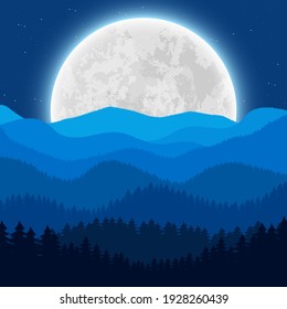 Forest landscape background vector design illustration