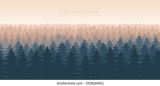 Forest landscape background vector design illustration