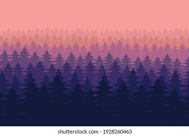 Forest landscape background vector design illustration