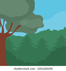 Forest landscape cartoon