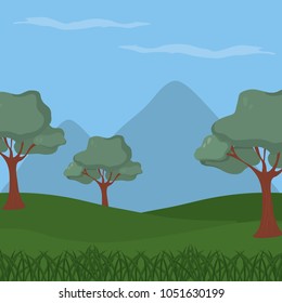 Forest landscape cartoon