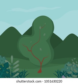 Forest landscape cartoon