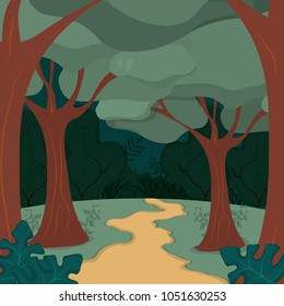 Forest landscape cartoon
