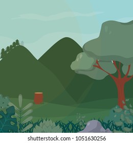 Forest landscape cartoon