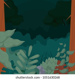 Forest landscape cartoon