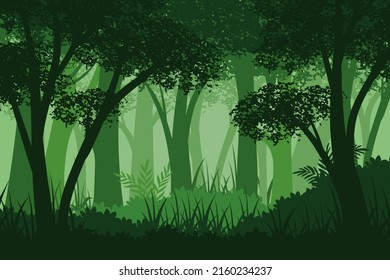 Waldlandschaft Cartoon-Illustration mit flachem Design