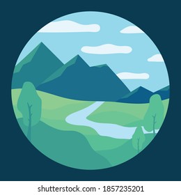 Forest Landscape Circle Vector Illustration Stock Vector (Royalty Free ...