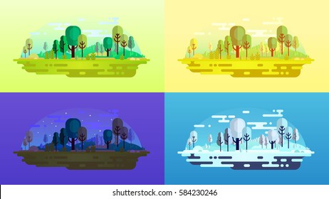 Paisaje Forestal Diferentes Temporadas