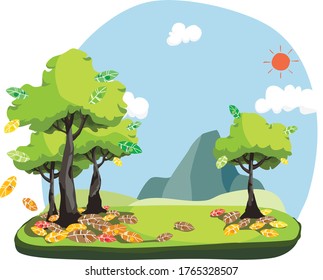 Waldlandschaftszeichnung