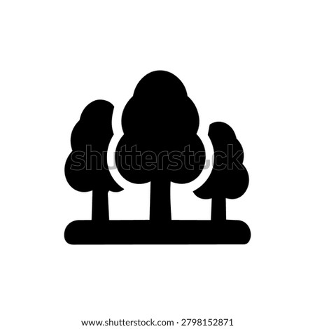 Forest landscape icon representing woodland preservation nature conservation environmental protection and sustainable ecosystems.