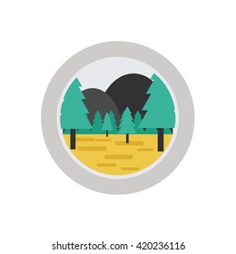 Forest Landscape Illustration - Flat Icon