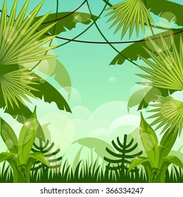 forest landscape. jungle. sky.