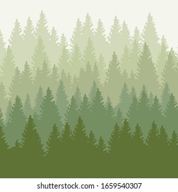 Forest landscape. Layered tree background. outdoor and hiking concepts. Vector illustration.