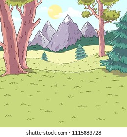 Forest landscape. Mountain View.