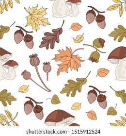 FOREST LANDSCAPE Nature Seamless Pattern Vector Illustration