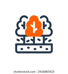 Waldlandschaft für Outdoor-Abenteuer Vektor-Icon-Illustration