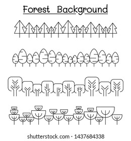Forest landscape in panorama view vector illustration graphic design