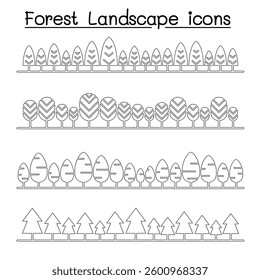 Forest landscape in panorama view vector illustration graphic design