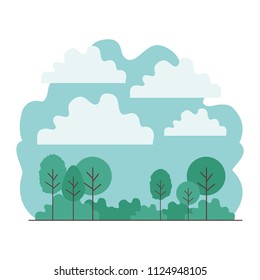 forest landscape scene icon