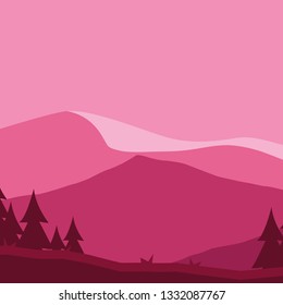 forest landscape scene icon