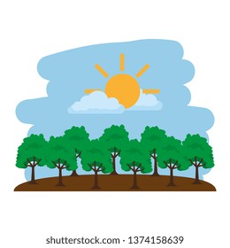 forest landscape scene icon