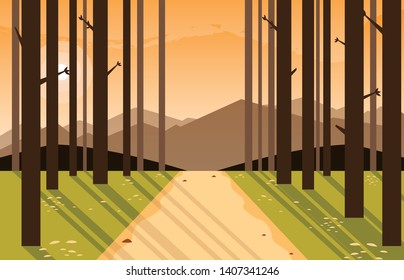 forest landscape scene icon icon vector ilustrate