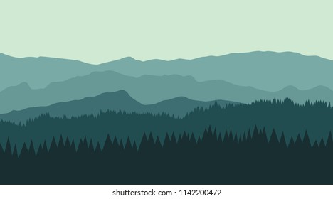 Forest landscape. Vector background.