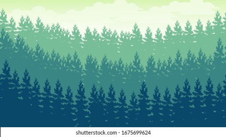 forest landscape vector with spruce tree.vector eps 10