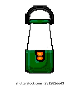forest lantern camp lamp game pixel art retro vector. bit forest lantern camp lamp. old vintage illustration