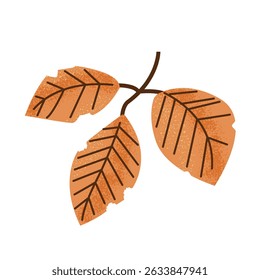 Forest Leaf, garden design element. Drawing in simple flat style. Hand drawn vector illustration. For background, texture, wrapper pattern, frame or border.