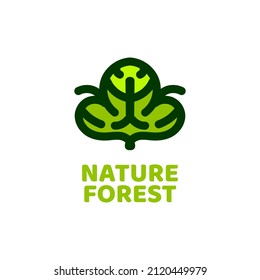 Design-Design des Naturlogo für Waldblätter