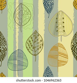 Forest leav. Vector. Hand drawn artwork. Set collection. Bohemia concept for wedding invitations, cards, tickets, branding, logo, label. Web mobile interface. Coloring book page for adults.