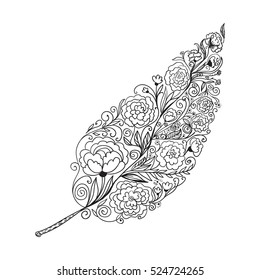 Forest leav. Vector. Hand drawn artwork. Set collection. Bohemia concept for wedding invitations, cards, tickets, branding, logo, label. Web mobile interface. Coloring book page for adults