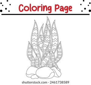 Forest leaves coloring book page