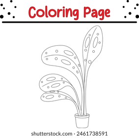 Forest leaves coloring book page