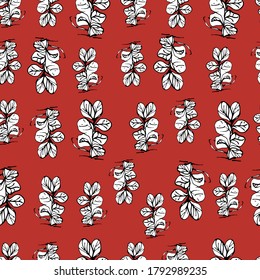 Forest leaves at different angles, forest green plants, grass. manual graphics. Botanical leaf liner. for textile decoration and wallpaper, packaging. isolated stock graphics