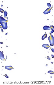 Forest Leaves Fly Vector White Background Template. Nature Leaf Poster. Lilac Foliage Forest Backdrop. Iris Spring Design.