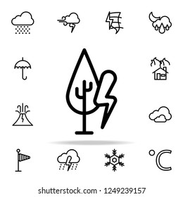 forest, lightening sign icon. weather icons universal set for web and mobile