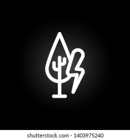 forest, lightening sign neon icon. Elements of weather set. Simple icon for websites, web design, mobile app, info graphics