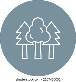 Forest line circle icon vector image. Can also be used for web apps, mobile apps and print media.