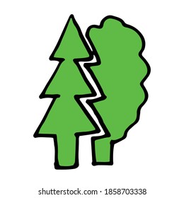 Forest line and glyph icon. Trees vector illustration isolated on white. Nature outline style design, designed for web.
