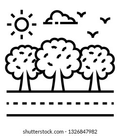 Forest line icon design 