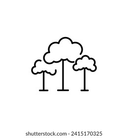 Forest Line Icon For Design, Infographics, Apps 