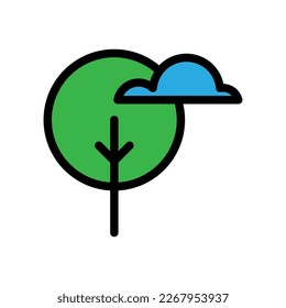 Icono de línea de bosque aislado en fondo blanco. Icono delgado plano negro sobre el estilo de contorno moderno. Símbolo lineal y trazo editable. Ilustración vectorial de trazo simple y de píxel perfecto.