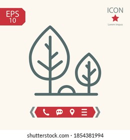 icono de línea de bosque, ilustración del vector de contorno.